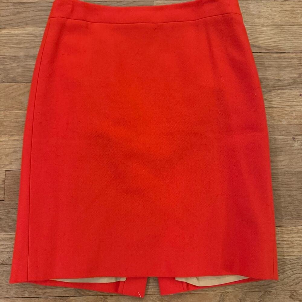 J. Crew The Pencil Skirt wool blend knee length coral pencil skirt size 4
b11